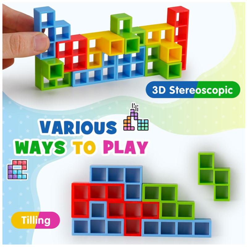 New 3D Tetris Tower Balancing  - Board Game Saboteur review and price