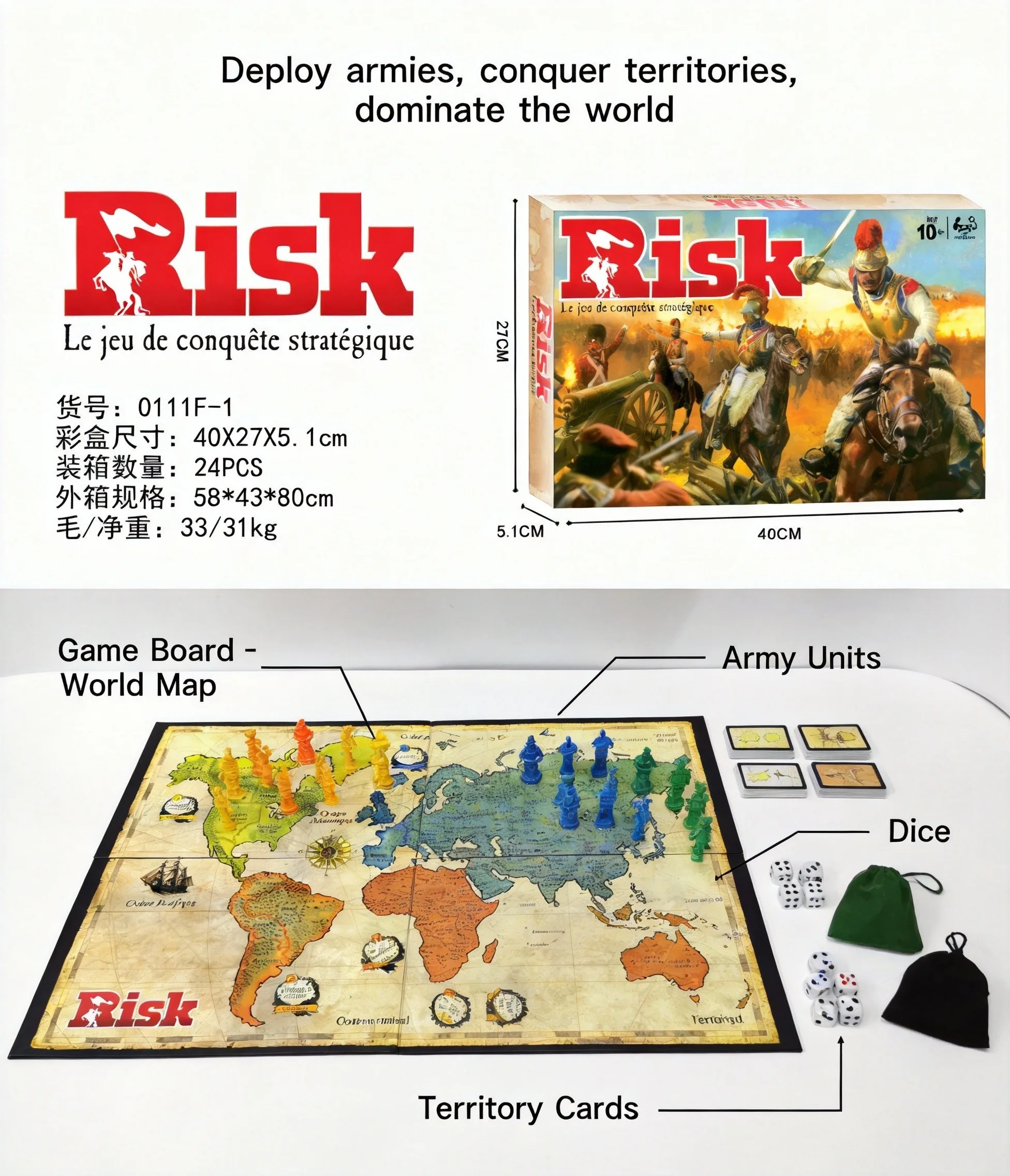 French Risk Strategy Board Gam - Board Game Risk review and price