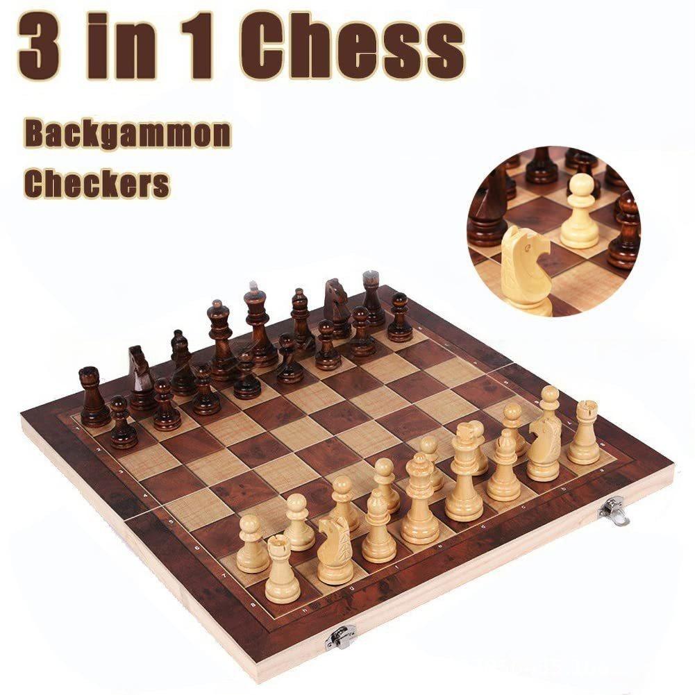 3 in 1 Wooden Chess Backgammon - Board Game Yearbook review and price